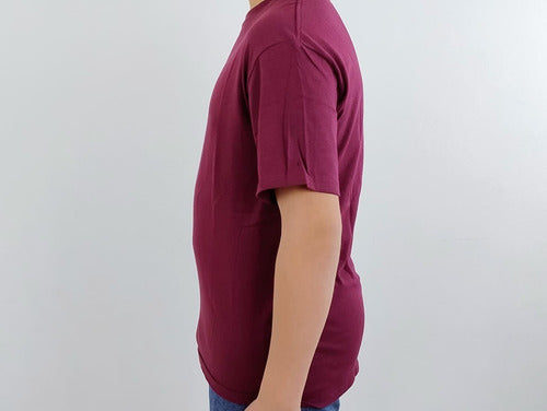 Playera Lisa Marca Óptima Color Vino Talla M
