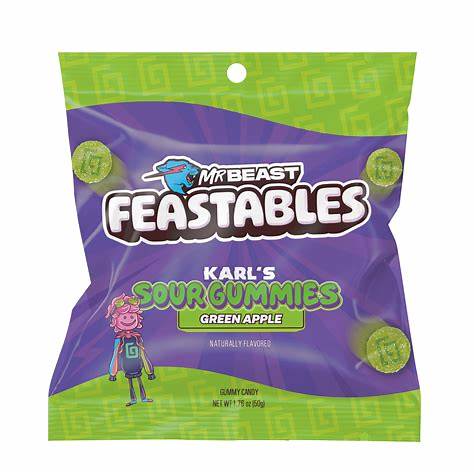 Gomitas ácidas sabor manzana verde 50g