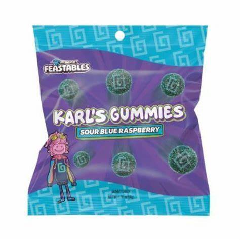 Gomitas ácidas sabor frambuesa azul 50g