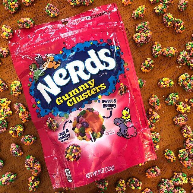 Gomitas suaves cubiertas de caramelos Nerds 100 calorias