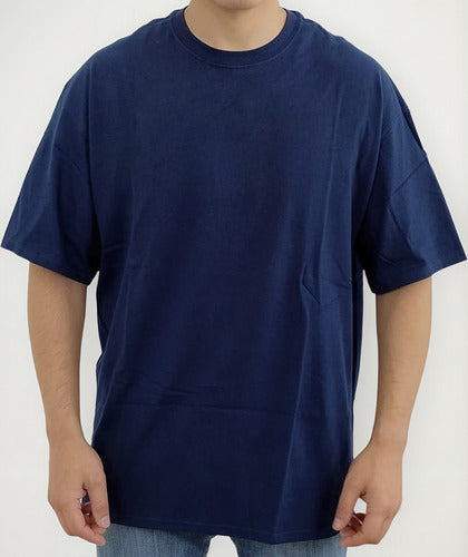 Playera Lisa Marca Óptima Color Azul Marino Talla Eg