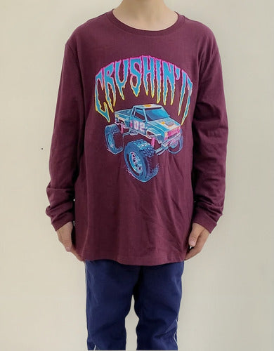 Playera Estampada Para Niño Manga Larga